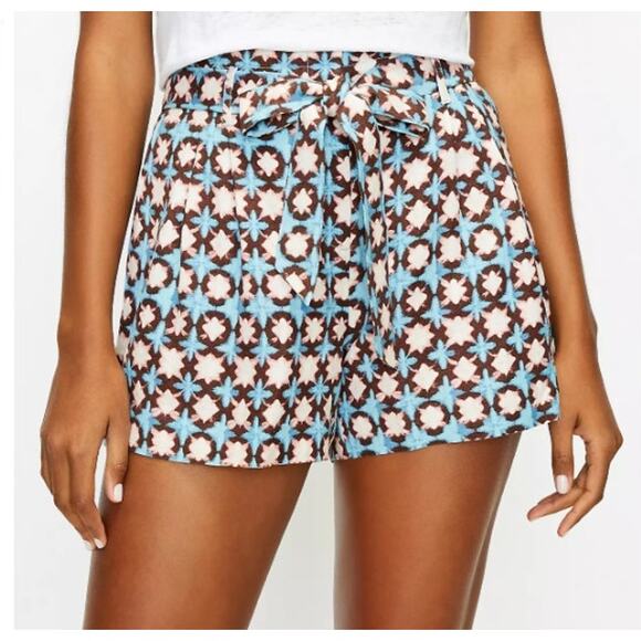 New NWOT Loft Paper Bag Pull On Shorts Sun Washed Floral Linen Blend Size Small - Picture 2 of 10